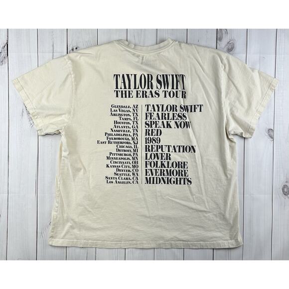 Taylor Swift The Eras Tour Graphic T-Shirt Adult 2XL Beige Concert Tee - Picture 6 of 6
